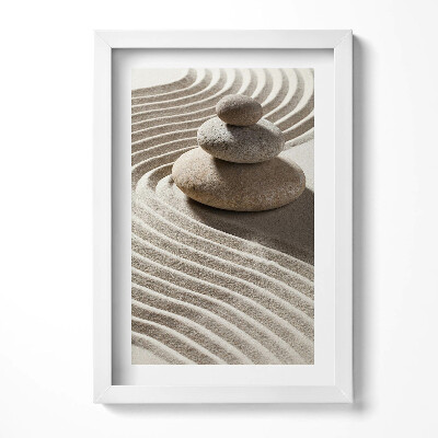 Keretezett kép Kavicsok homokban hullámok