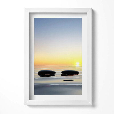 Keretezett kép Csendes vízfelszín naplemente