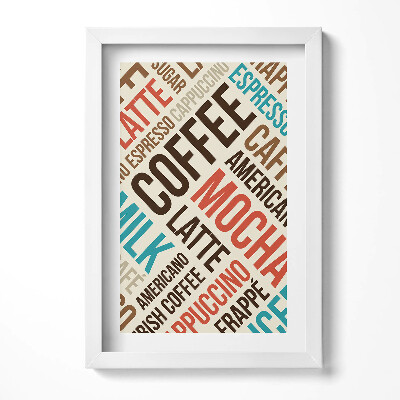 Keretezett kép Kávéfajták színes feliratai