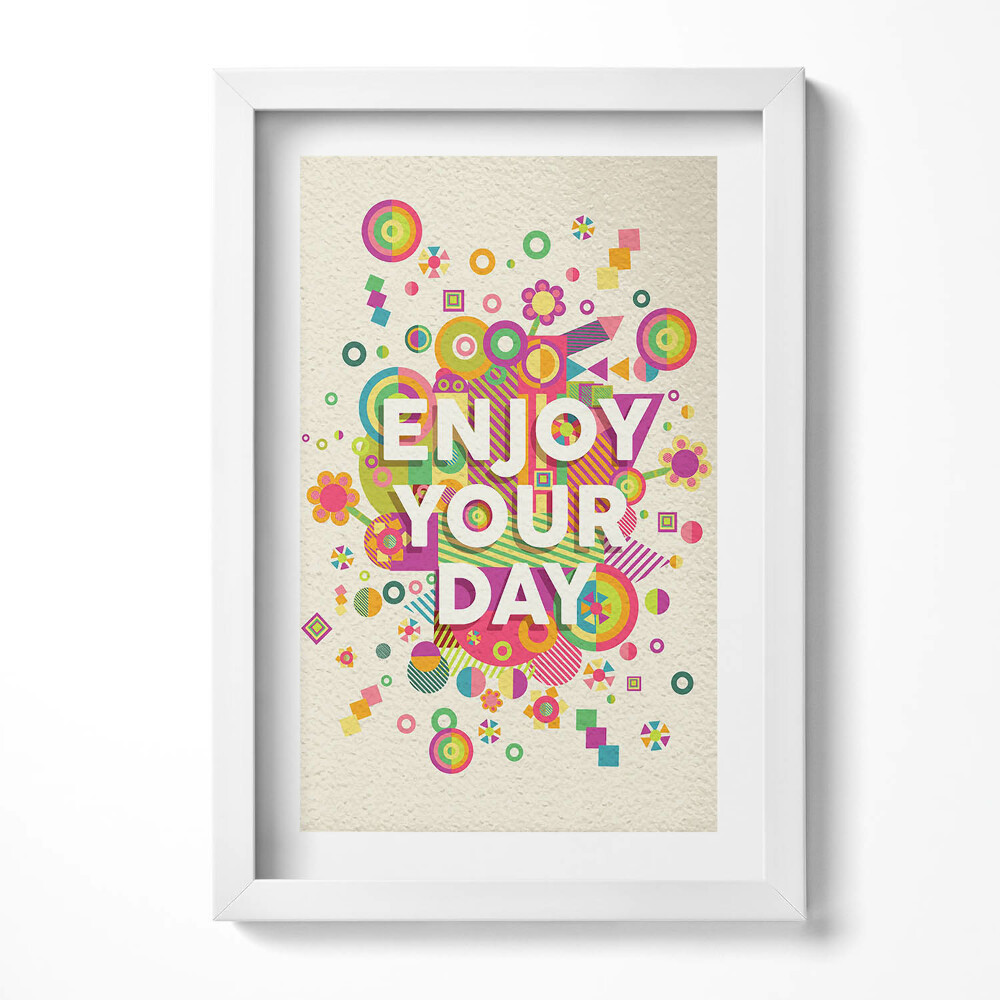 Keretezett kép Színes vidám minták pozitív üzenet