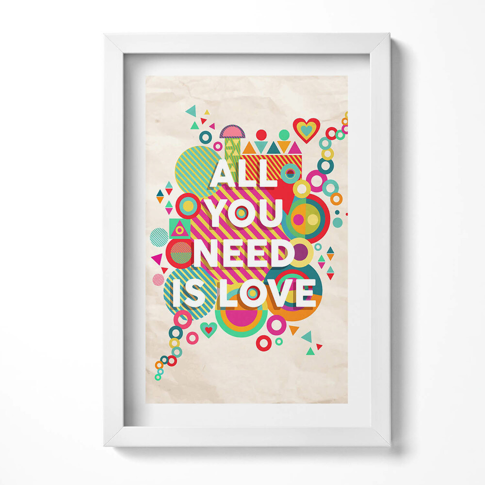 Keretezett kép Színes geometriai minták szeretet üzenet