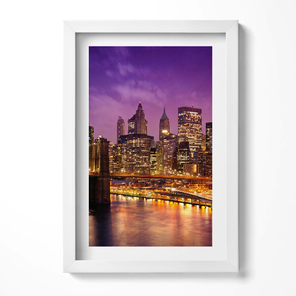 Keretezett kép New York-i városkép éjszaka