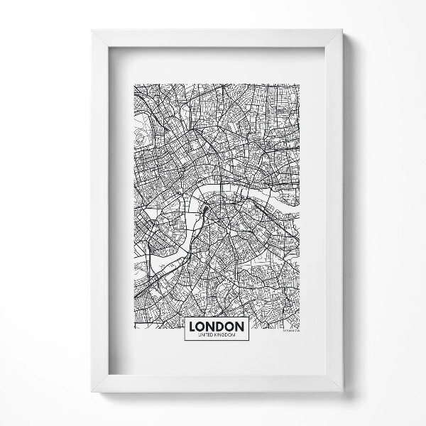 Keretezett kép London térképe fekete-fehér