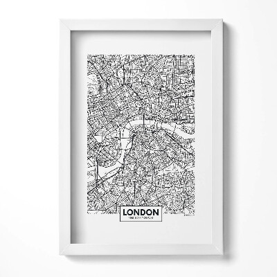 Keretezett kép London térképe fekete-fehér