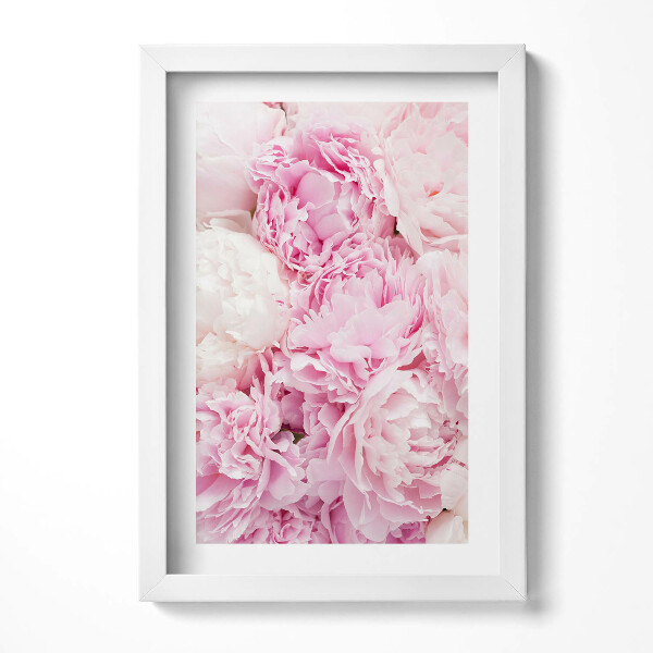 Keretezett kép Rózsaszín virágok peóniák