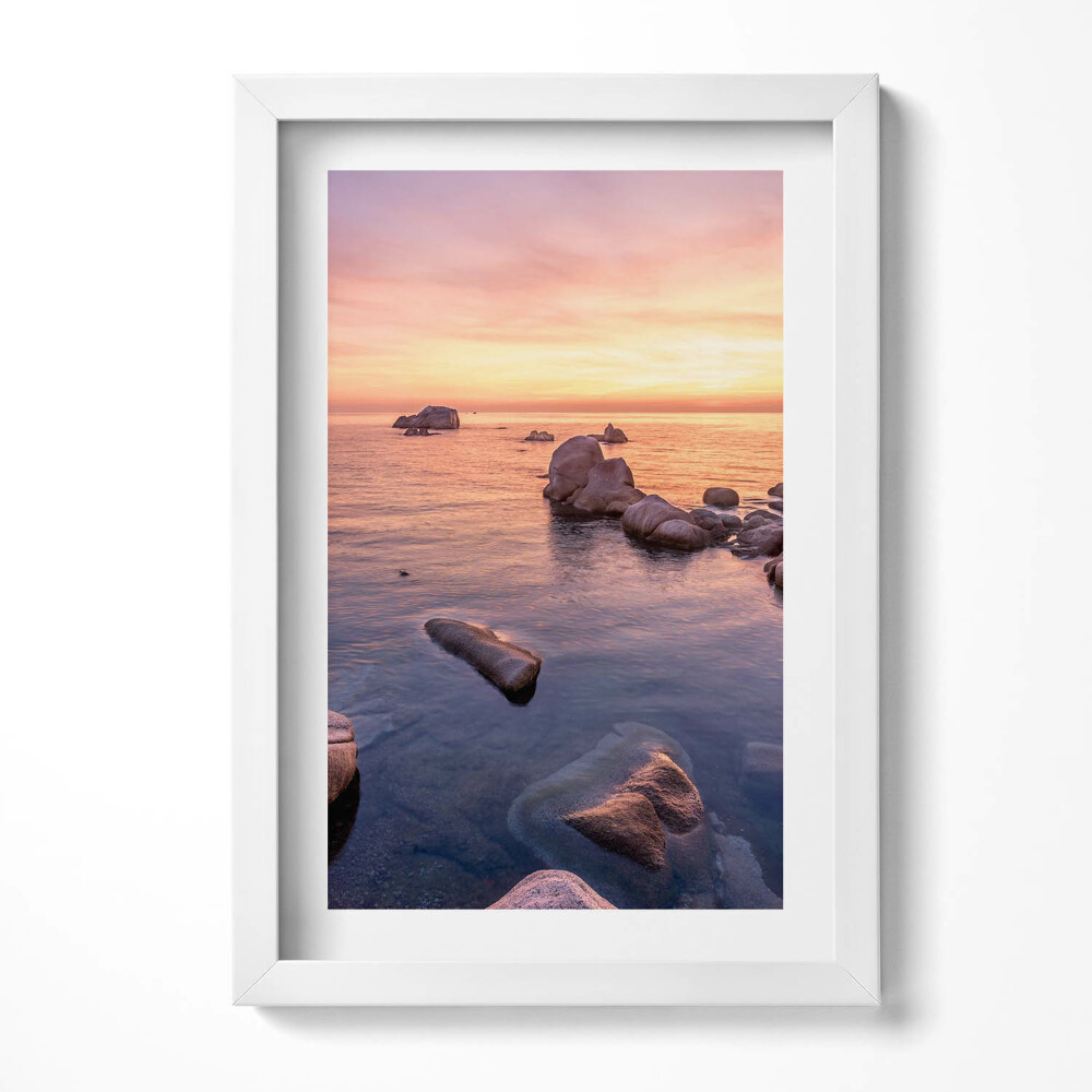 Keretezett kép Nyugodt tengerparti naplemente