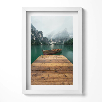 Keretezett kép Hajó egy csendes tó partján