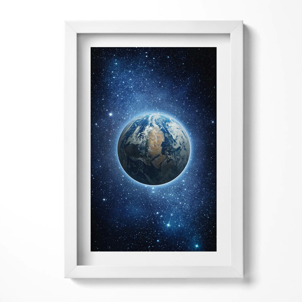 Keretezett kép Föld bolygó csillagos háttérben