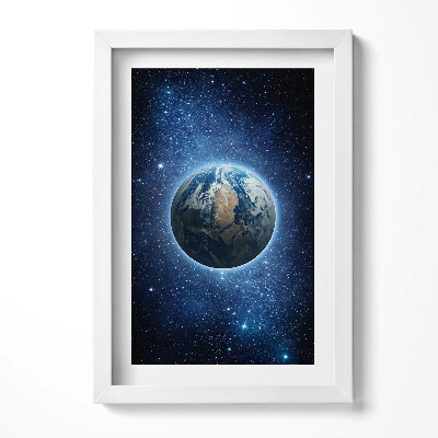 Keretezett kép Föld bolygó csillagos háttérben