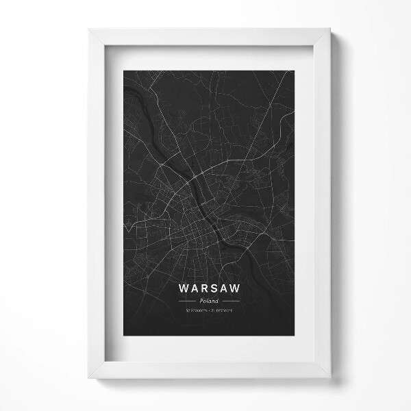 Keretezett kép Városi térkép fekete-fehérben