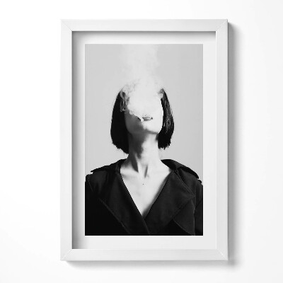 Keretezett kép Fekete-fehér portré füsttel