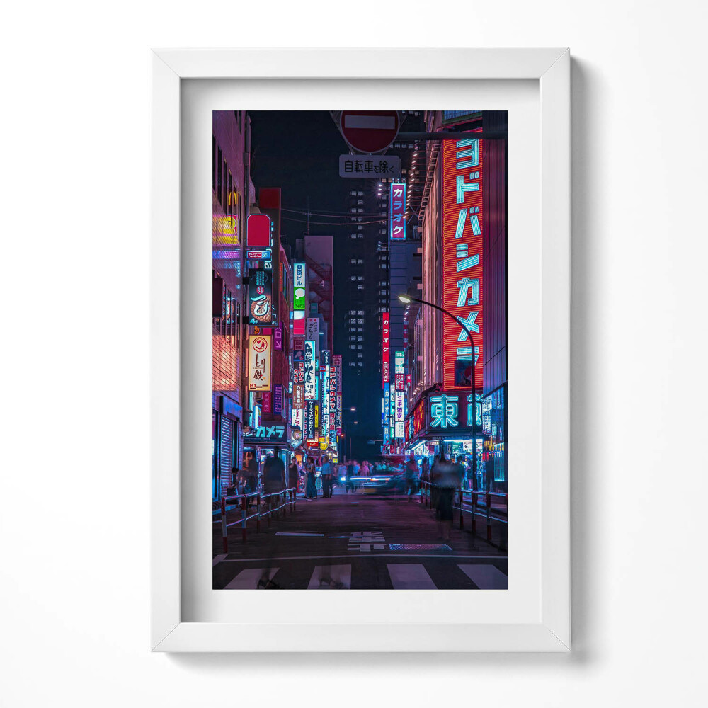 Keretezett kép Éjszakai városi fények neonreklámok