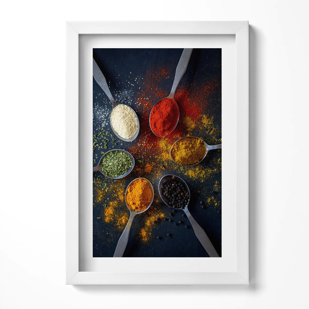 Keretezett kép Fűszerek színes kanálban