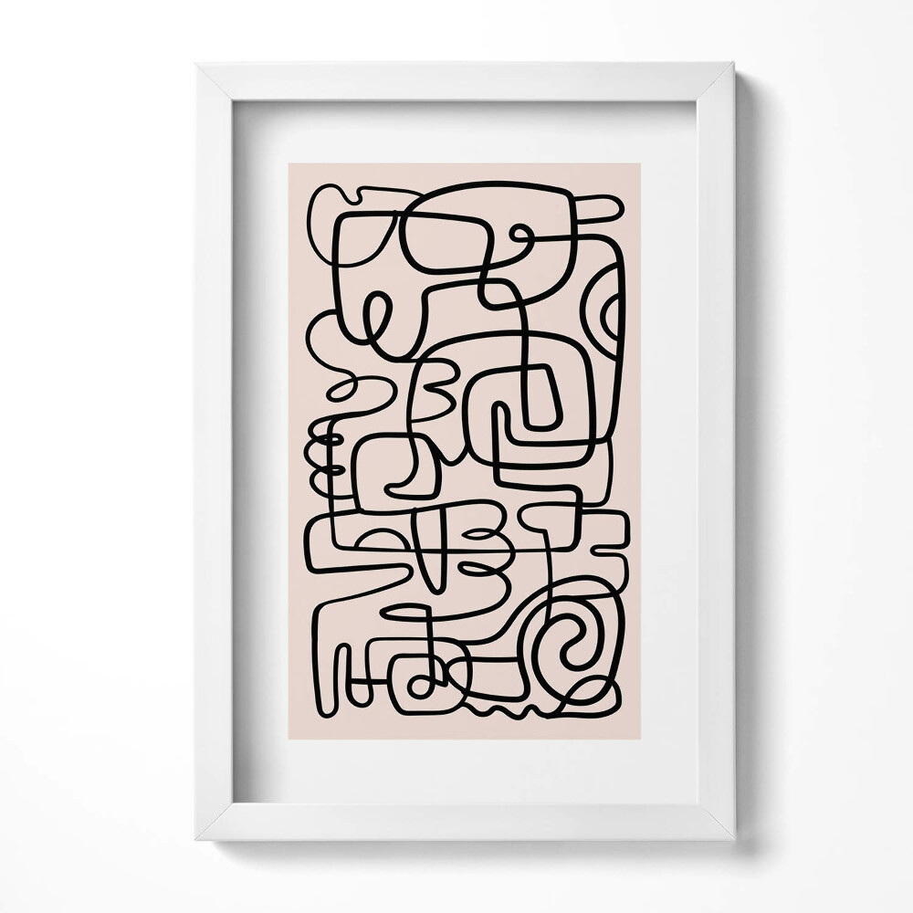 Keretezett kép Absztrakt vonalrajz organikus formák