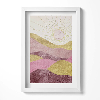 Keretezett kép Absztrakt táj napkoronggal