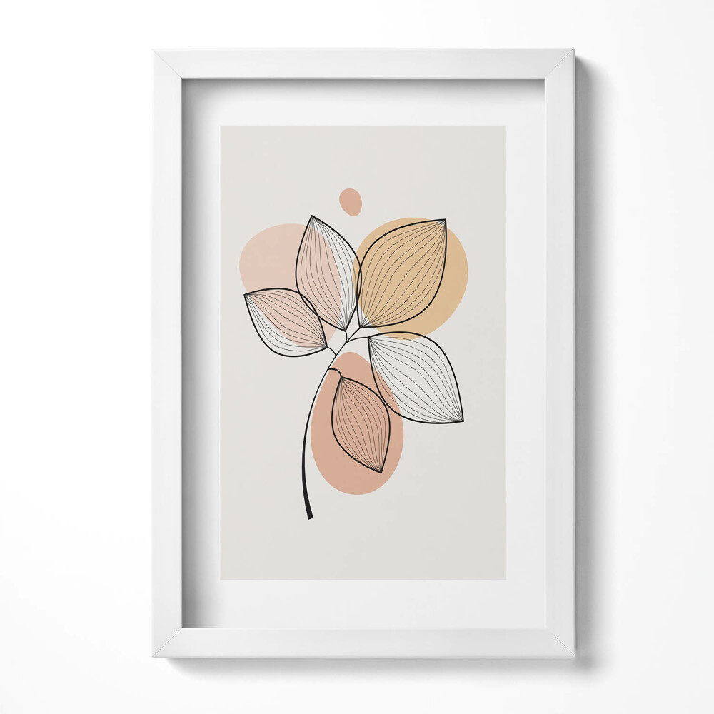 Keretezett kép Absztrakt levelek és színes foltok