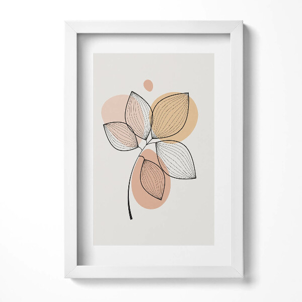 Keretezett kép Absztrakt levelek és színes foltok