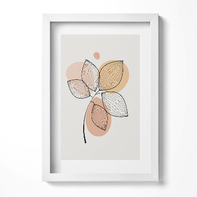 Keretezett kép Absztrakt levelek és színes foltok