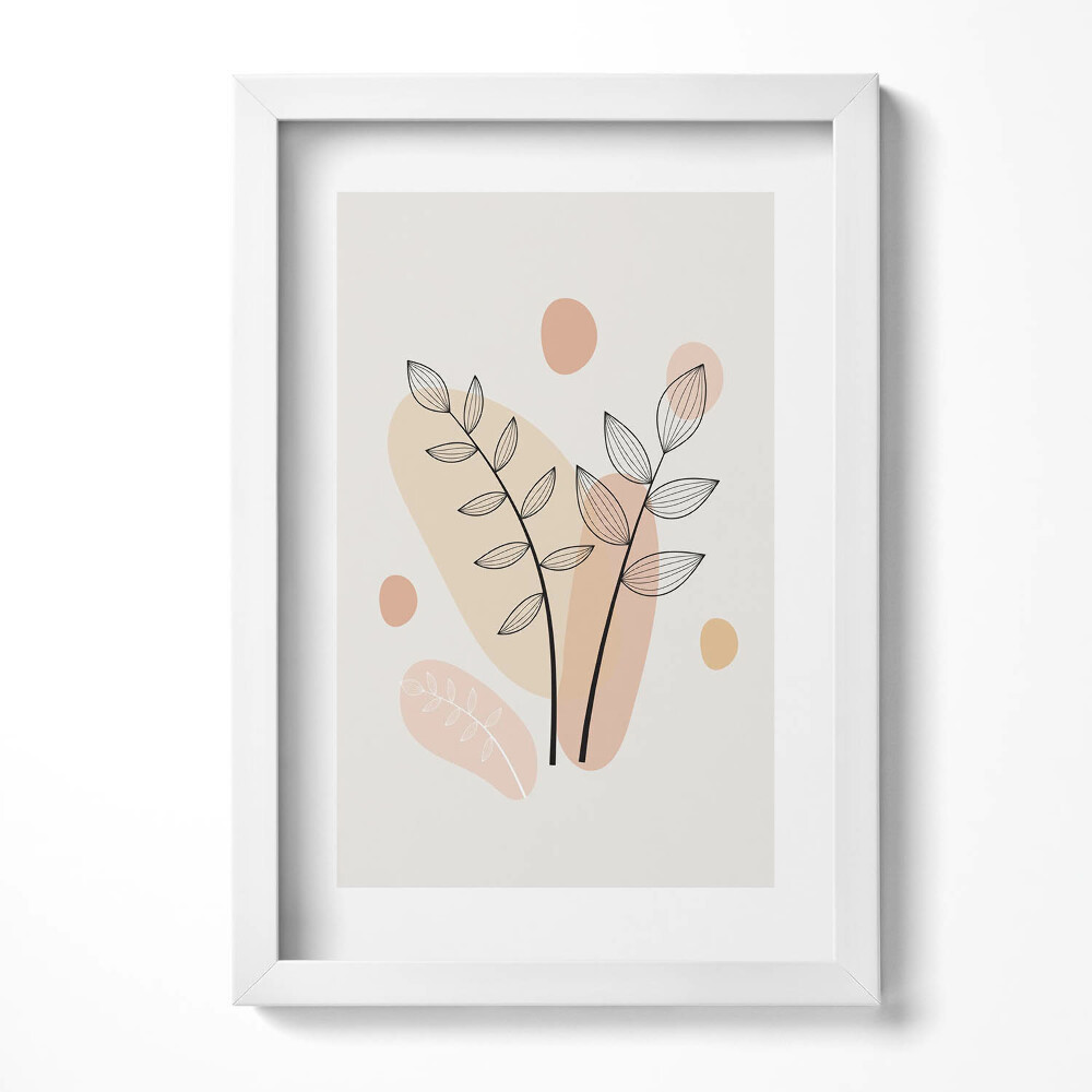 Keretezett kép Absztrakt növényi motívumok