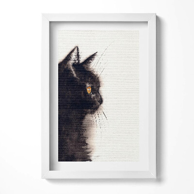 Keretezett kép Fekete macska profilja