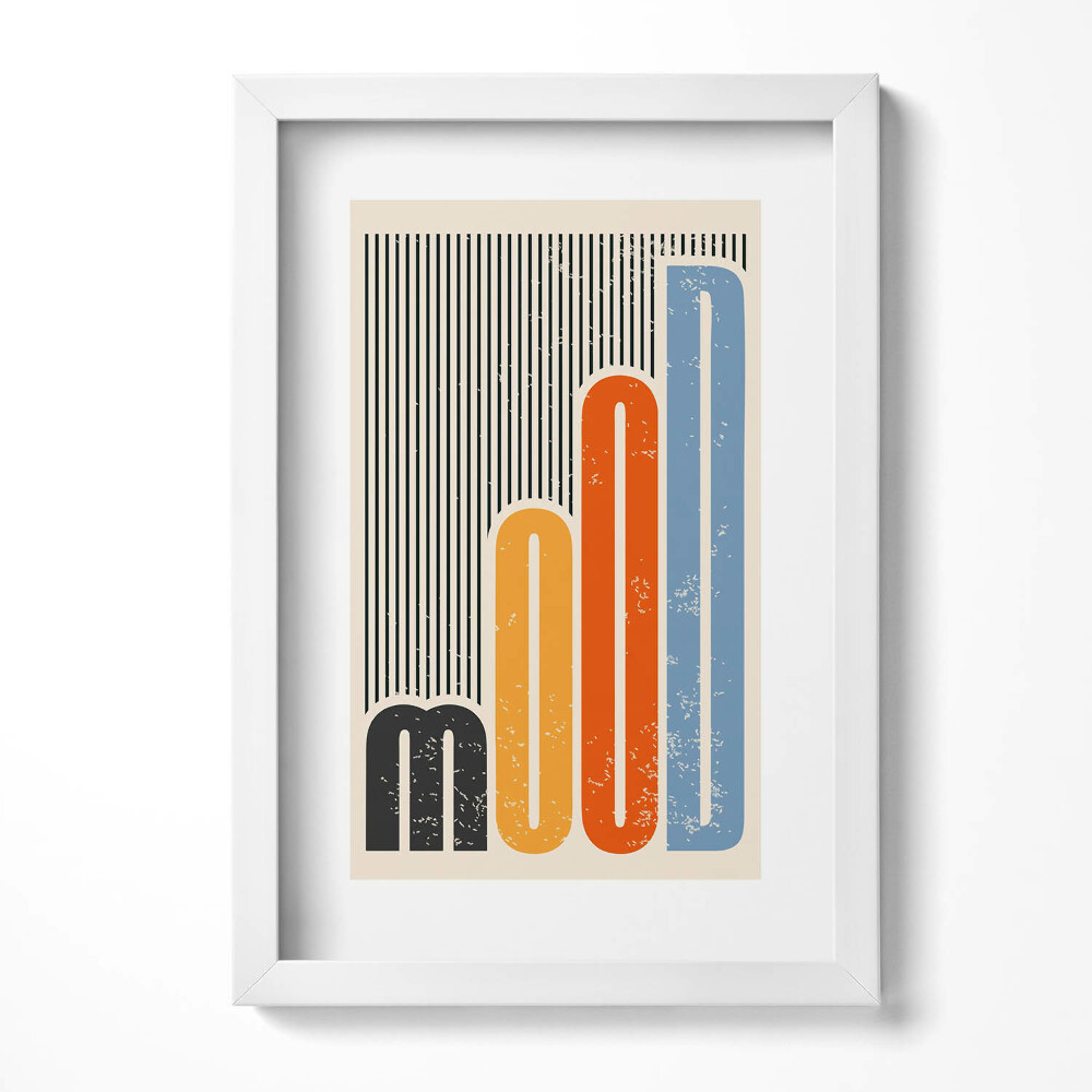 Keretezett kép Absztrakt szöveg és színes vonalak