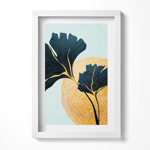 Keretezett kép Zöld levelek és arany kör