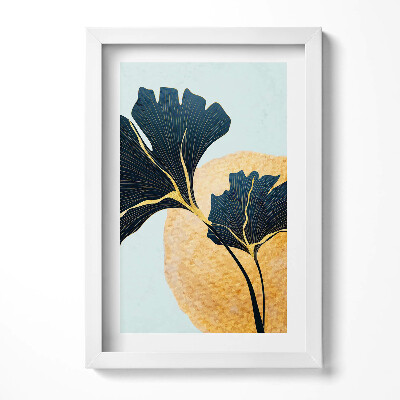 Keretezett kép Zöld levelek és arany kör