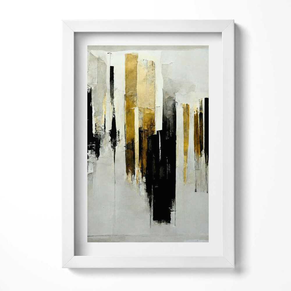Keretezett kép Absztrakt arany és fekete kompozíció