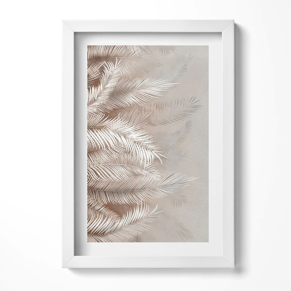 Keretezett kép Fehér pálmalevelek mintázata