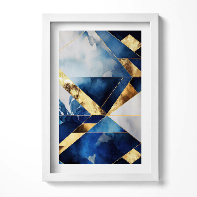 Keretezett kép Absztrakt kék és arany minták