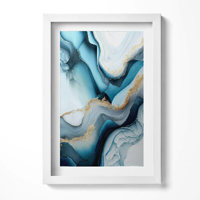 Keretezett kép Absztrakt kék és arany minták