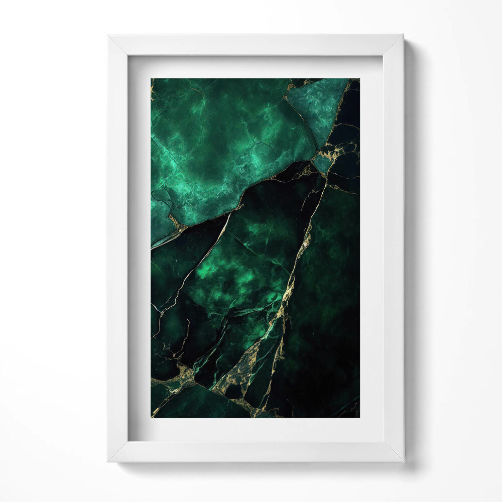 Keretezett kép Zöld márvány textúra arany erezettel