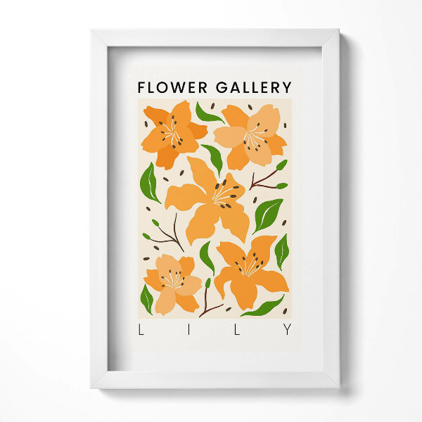 Keretezett kép Narancssárga liliomok és levelek