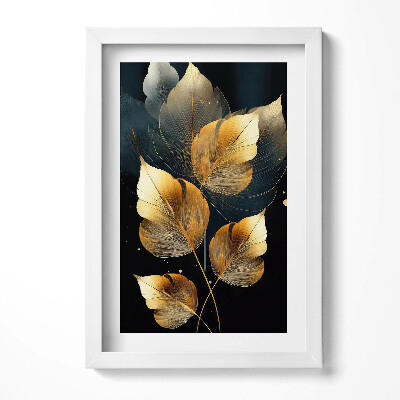 Keretezett kép Arany levelek sötét háttéren