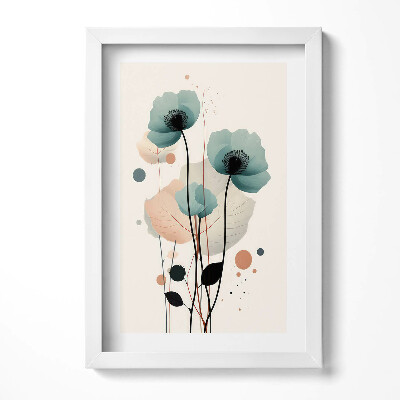 Keretezett kép Absztrakt virágmotívum pasztell színekben