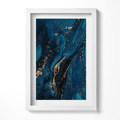 Keretezett kép Absztrakt kék és arany mintázat