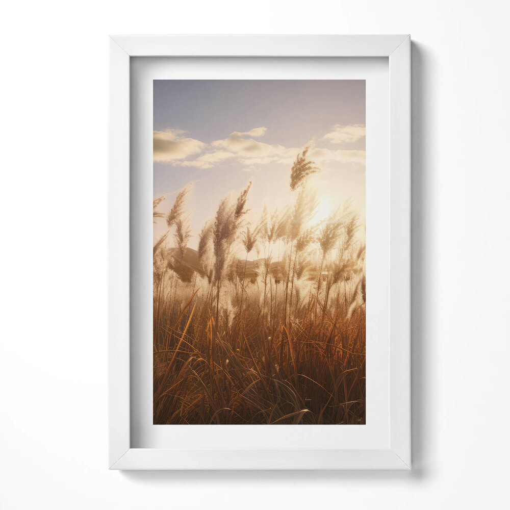 Keretezett kép Naplemente és nádas