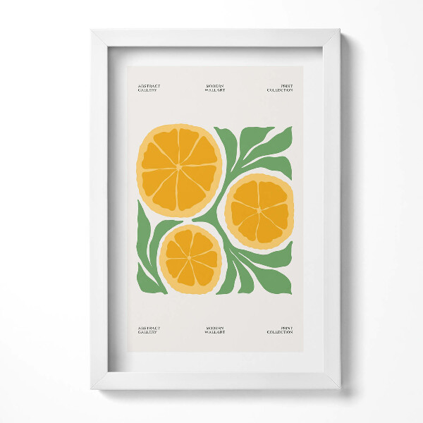 Keretezett kép Sárga citrusok és zöld levelek