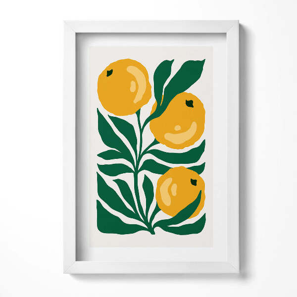 Keretezett kép Sárga citromok zöld levelekkel