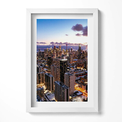 Keretezett kép Városi táj naplementében