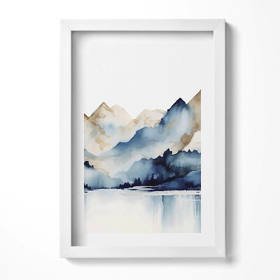 Keretezett kép Hegyek és víz tükröződése