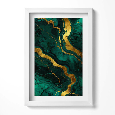 Keretezett kép Zöld és arany absztrakt mintázat