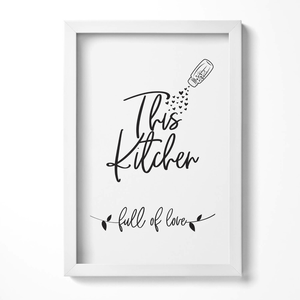 Keretezett kép Konyhai dekoráció szeretet üzenet