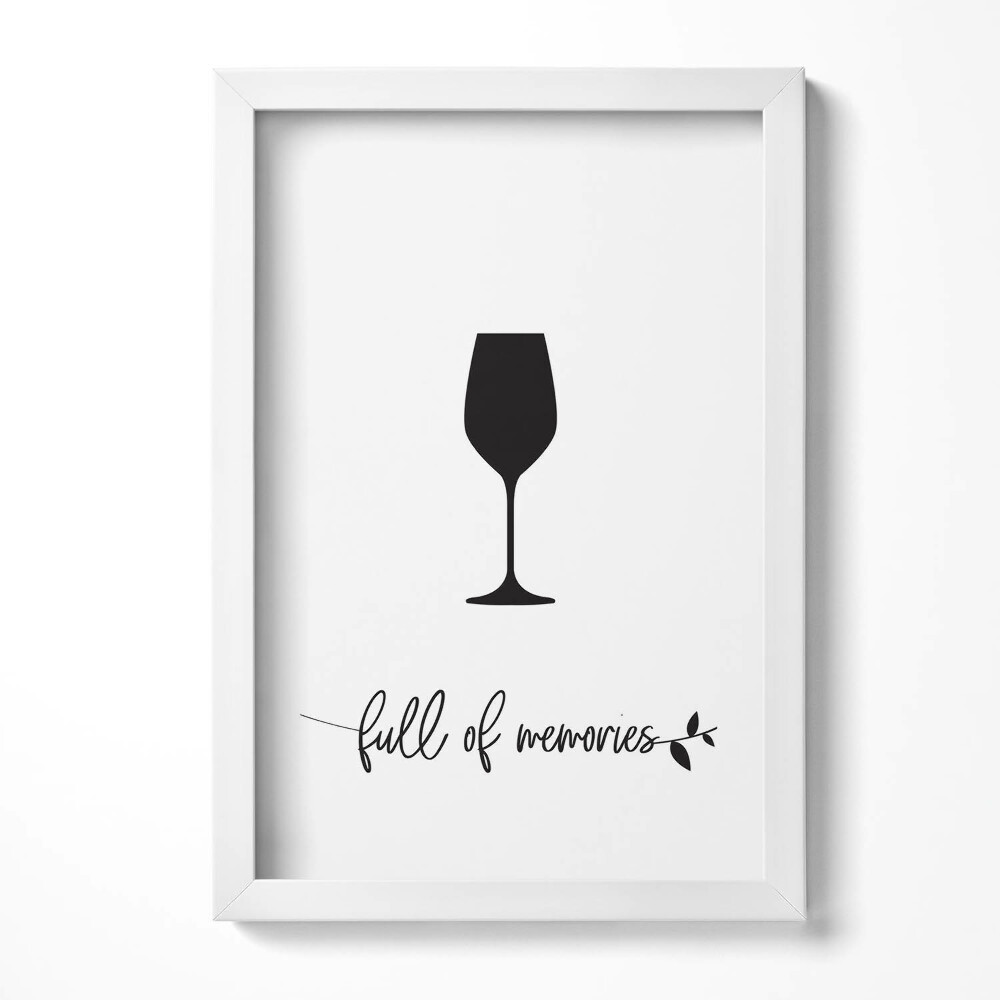 Keretezett kép Borospohár sziluettje emlékekkel