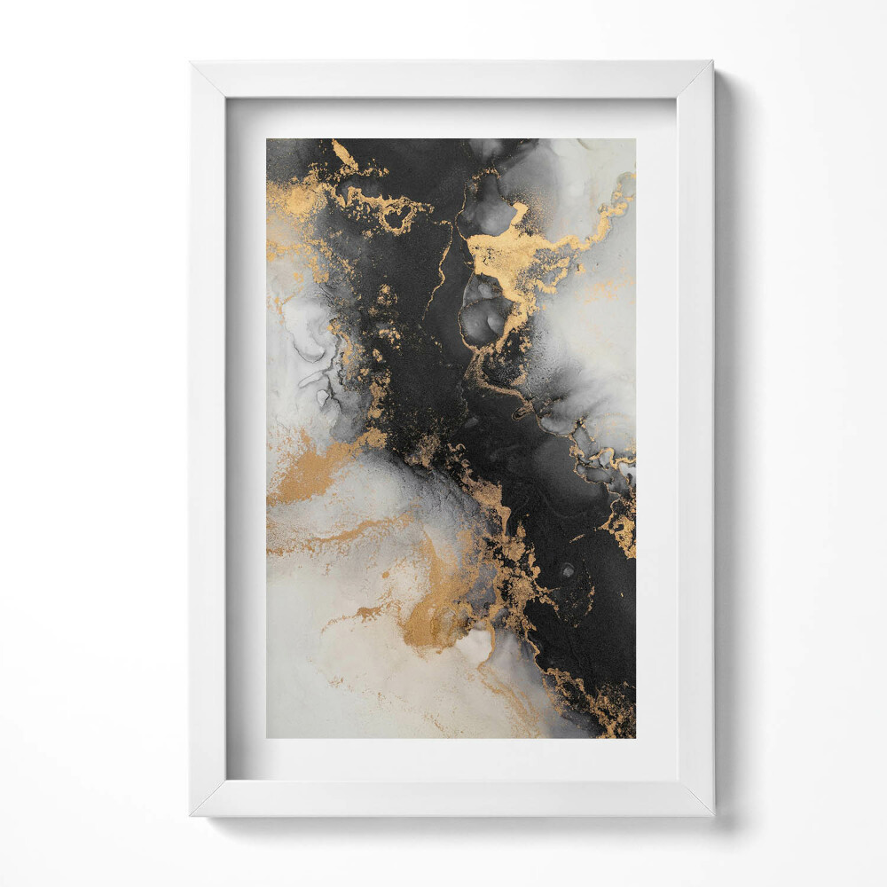 Keretezett kép Absztrakt arany és fekete minták