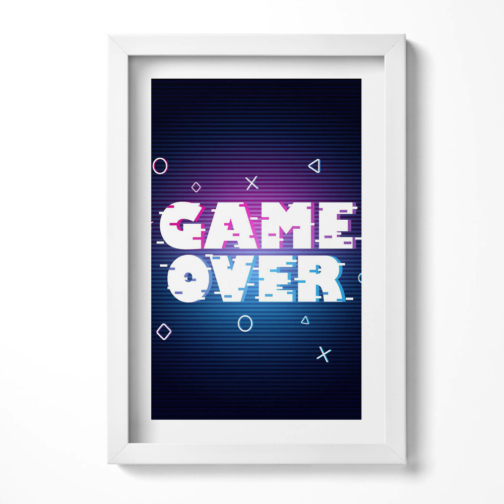 Keretezett kép Játék vége felirat retro stílus