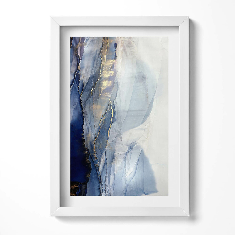 Keretezett kép Absztrakt kék és arany minták