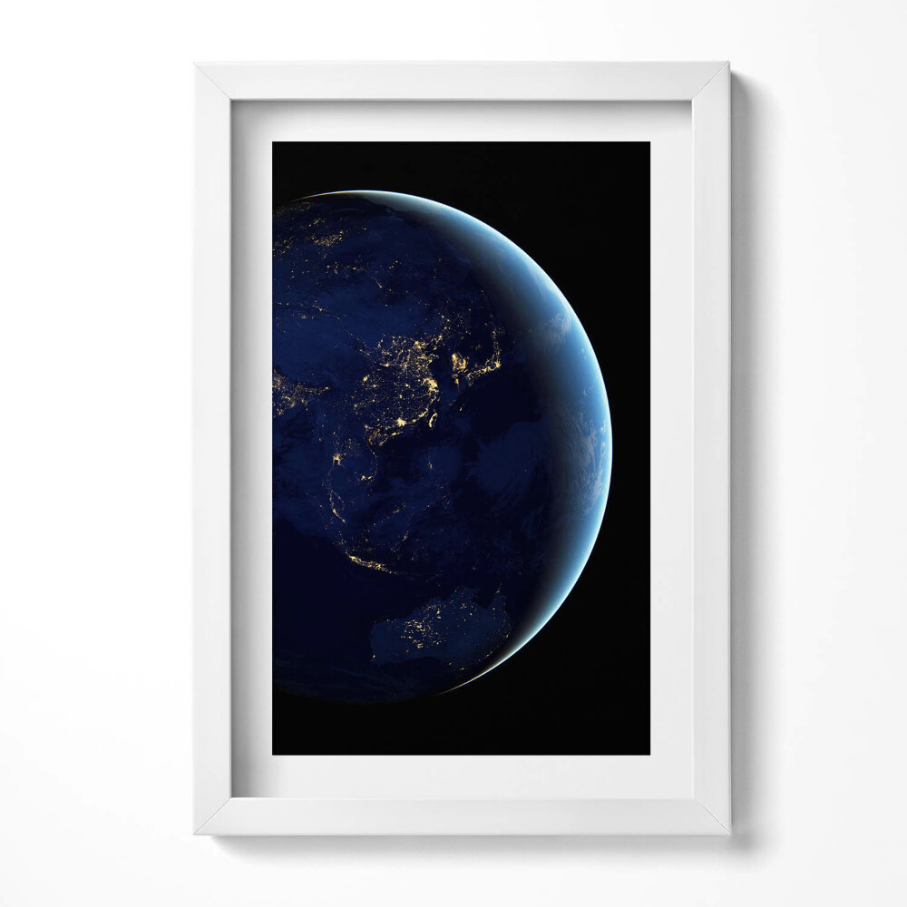 Keretezett kép Föld bolygó éjszakai látképe