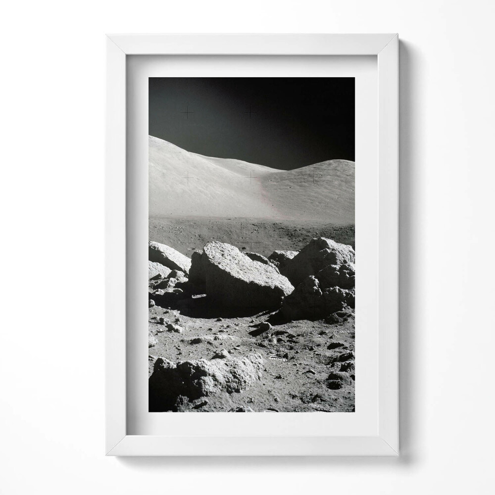 Keretezett kép Holdbéli táj sziklák és homok