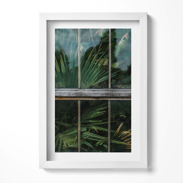 Keretezett kép Zöld növények ablakon keresztül